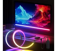 Lumtang RGBIC Barre lumineuse sous moniteur, pour configuration de jeu, synchronisation des couleurs LED RGBIC, barre LED USB 5 V, clavier pour bureau, PC, moniteur, ordinateur, configuration et