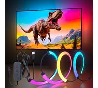 Lumtang RGBIC Rétroéclairage pour écran PC de 32", bande lumineuse LED RGBIC synchronisée avec couleur de l'écran et musique pour jeux, films, etc., facile à utiliser sans appareil photo, contrôle