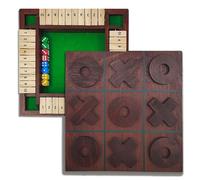 LumWuds Jeu de Tic Tac Toe géant en bois pour la famille, les enfants et les adultes - Planche extra large pour le jardin et les fêtes