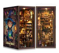 LUMYCE Book Nook Kit pour Adultes DIY Maison de Poupee Booknook Puzzle 3D en Bois - Maquette Maison Miniature a Construire Décoration avec lumière LED pour Adolescents et Adultes