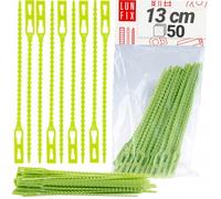 Lun Fix Attache Plante 13 cm 50 pcs Collier De Serrage Réglable, Universels Liens Jardin Plastique Vert, Tuteur Tomate Fixation Cloture Jardin Exterieur, Attache Câble Réutilisable Plantes