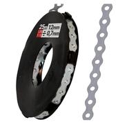 Lun Fix Bande perforée de montage - 12 mm x 0,7 mm - 25 m - En acier galvanisé perforé - Pour câbles, tuyauterie, ventilation, cloison sèche - Suspension au plafond