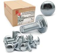LUN FIX Boulons À Tête Ronde Bombée M8x25 mm, 1 kg, 48 Pièces