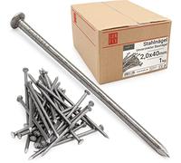 LUN FIX Clou 2x40 mm, 1kg 1000 pcs, Pointes, Clous Non-Galvanisé Pour Bois