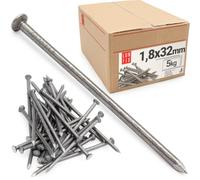LUN FIX Clous Bois 1,8x32 mm, 7810 Pièces, Pointe Acier Tête Plate | Clou Non-Galvanisé Pour Décoration Intérieure, Travail Du Bois, Bricolage, Meubles, Clous de Finition, Pointes