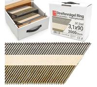 LUN FIX Clous Charpente 2000 pcs, Tête D, 3,1x90 mm, Non Galvanisé