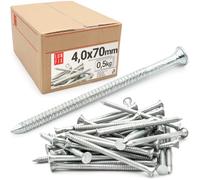 Lun Fix Clous d'ancrage galvanisés 4 x 70 mm - 0,5 kg Clous rainurés en bois pour travaux de construction, clous de construction 70 mm de long