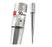 LUN FIX Douille à enfoncer ronde de 90 mm de diamètre, galvanisée, support de poteau en bois, support de poteau pour tissu d'ombrage, fixation stable, piquet en métal pour jardin, poteau de support
