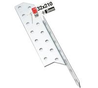 LUN FIX Equerre Charpentier 32x210 mm Droite, 10 pcs, Ancrage Poutre Bois, Fixation Acier Galvanisé, Equerre Metal Perforée d'Angle, Connecteur Charpente pour Toiture, Ossature Bois, Meuble