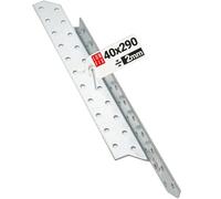 LUN FIX Equerre Charpentier 40x290 mm Droite, 1 pcs, Ancrage Poutre Bois, Fixation Acier Galvanisé, Equerre Metal Perforée d'Angle, Connecteur Charpente pour Toiture, Ossature Bois, Meuble