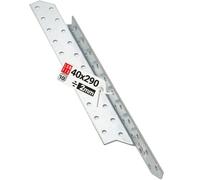 LUN FIX Equerre Charpentier 40x290 mm Droite, 10 pcs, Ancrage Poutre Bois, Fixation Acier Galvanisé, Equerre Metal Perforée d'Angle, Connecteur Charpente pour Toiture, Ossature Bois, Meuble