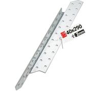 LUN FIX Equerre Charpentier 40x290 mm Gauche, 1 pcs, Ancrage Poutre Bois, Fixation Acier Galvanisé, Equerre Metal Perforée d'Angle, Connecteur Charpente pour Toiture, Ossature Bois, Meuble