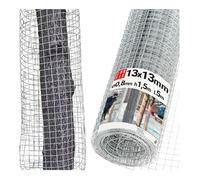 Lun Fix Filet de protection pour arbres, 13 x 13 mm, maille de 0,8 mm de diamètre, galvanisé, hauteur : 1,5 m × 5 m de long, grillage métallique pour jardin, arbres fruitiers, arbustes, protection