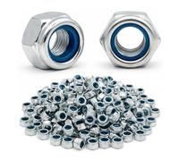 Lun Fix Lot de 100 écrous de sécurité M3 DIN 985 en acier inoxydable A2 V2A avec anneau en nylon Écrou hexagonal autobloquant pour construction de machines, véhicules et constructions en acier