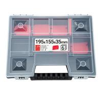 Lun Fix Organisateur Sortimentskasten 195x155x35 mm, 11 Compartiments; Plastique avec Couvercle en Polypropylène Transparent; Incl. Séparateurs; Boîte de Tri pour Petits Objets pour Atelier, Ménage