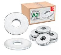 LUN FIX Rondelles M16 x 50 mm, 20 pcs, Épaisseur 3 mm, DIN 9021 | Large Rondelle Plate Inoxydable A2 V2A / AISI 304 pour Vis, Boulons, Écrous, Meuble Bois, Métal
