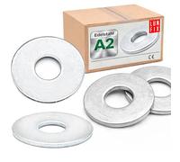 LUN FIX Rondelles Metal M16 DIN 9021, Rondelle Inox A2 V2A / AISI 304, 2 pcs, M16 x 50 mm, Épaisseur 3 mm, Large Rondelle Plate Inoxydable pour Vis, Boulons, Écrous, Meuble Bois, Métal
