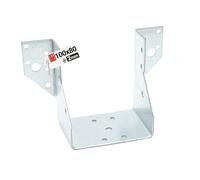Lun Fix Support de solives type A 100x80 mm en acier galvanisé 2,0 mm pour poutres en bois pour carport, tonnelles, structures de toiture, construction en bois