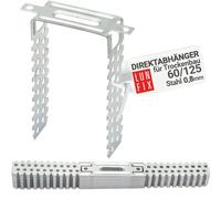 LUN FIX Suspensions Directes 60/125 mm 0,8 mm, Équerre Pour Profilé En U CD 60/27, Suspension Plafond Fixation Placo, Attache Plafond Métal Acier Galvanisé Rail Placo, Accessoire Bricolage, 100 pcs