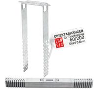 LUN FIX Suspensions Directes 60/200 mm 0,8 mm, Équerre Pour Profilé En U CD 60/27, Suspension Plafond Fixation Placo, Attache Plafond Métal Acier Galvanisé Rail Placo, Accessoire Bricolage, 100 pcs