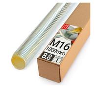 Lun Fix Tige filetée | M16 x 1000 mm | Acier haute résistance 8.8 | DIN 976 | Filetage métrique | Goujon fileté M16 | Vis longue | Fixation industrielle | Montage métal