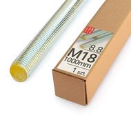 Lun Fix Tige filetée | M18 x 1000 mm | Acier haute résistance 8.8 | DIN 976 | Filetage métrique | Goujon fileté M18 | Vis longue | Fixation industrielle | Montage métal