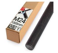 Lun Fix Tige filetée | M24 x 1000 mm | Acier galvanisé 10.9 | DIN 976 | Filetage métrique | Goujon fileté M24 | Vis longue | Fixation industrielle | Montage métal