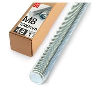 Lun Fix Tige filetée | M8 x 1000 mm | Acier haute résistance 4.8 | DIN 976 | Filetage métrique | Goujon fileté M8 | Vis longue | Fixation industrielle | Montage métal