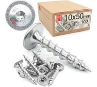 LUN FIX Vis à Bois Charpente 10x50 mm 100 pcs, Torx T30, Acier Zingué