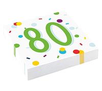 amscan 9906881 - Confetti 80th Birthday Party Lot de 20 Serviettes de Table