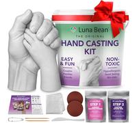 Luna Bean - Grand kit de moulage pour mains en plâtre, avec moule de main en plâtre pour couple, adulte et enfant, les amis - cadeau de mariage, d’anniversaire