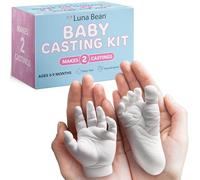 Luna Bean Kit de moulage d'empreintes de pieds et de mains de bébé - Souvenir de qualité supérieure pour nouveau-né - Cadeaux de Noël pour filles et garçons