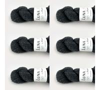 Luna by Permin Lot de 6 pelotes de laine vierge 100% recyclée (sans mulesing et Öko-Tex) (01 gris anthracite)