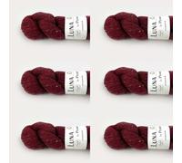 Luna by Permin Lot de 6 pelotes de laine vierge 100% recyclée (sans mulesing et Öko-Tex) (08 rouge)