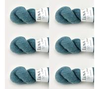 Luna by Permin Lot de 6 pelotes de laine vierge 100% recyclée (sans mulesing et Öko-Tex) (09 bleu pétrole clair)