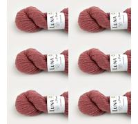 Luna by Permin Lot de 6 pelotes de laine vierge 100% recyclée (sans mulesing et Öko-Tex) (11 vieux rose)