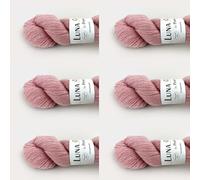 Luna by Permin Lot de 6 pelotes de laine vierge 100% recyclée (sans mulesing et Öko-Tex) (12 rose clair)