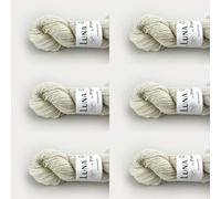 Luna by Permin Lot de 6 pelotes de laine vierge 100% recyclée (sans mulesing et Öko-Tex) (13 blanc cassé)