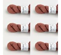 Luna by Permin Lot de 6 pelotes de laine vierge 100% recyclée (sans mulesing et Öko-Tex) (15 rouille)