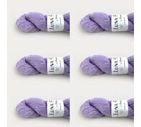 Luna by Permin Lot de 6 pelotes de laine vierge 100% recyclée (sans mulesing et Öko-Tex) (17 violet clair)