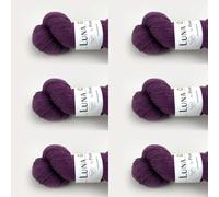 Luna by Permin Lot de 6 pelotes de laine vierge 100% recyclée (sans mulesing et Öko-Tex) (18 violet)