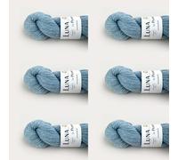 Luna by Permin Lot de 6 pelotes de laine vierge 100% recy sans mulesing et Öko-Tex) (27 bleu clair)