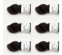 Luna by Permin Lot de 6 pelotes de laine vierge 100% recy sans mulesing et Öko-Tex) (30 marron foncé)