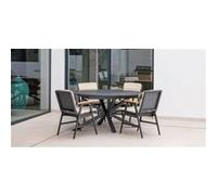 Luna Distribuciones Salon de jardin à manger - MADEIRA ARRAN - en aluminium - Table extensible et 6 fauteuils G