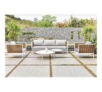 Luna Distribuciones Salon de jardin CORAL en aluminium et résine tressée - Set complet 3+2 places