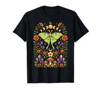 Luna Green Moth Phase de Lune Florale sorcière Cottagecore T-Shirt Graphique avec Valeur