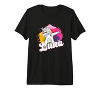Luna - Joli prénom de Fille avec Une Licorne Cool T-Shirt Haut de Gamme