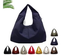 Luna Lush Bag, Maison Ginza Luna Lush Bag, Large Nylon Shoulder Bags, Slouchy Tote Handbags Men Women (Blue)