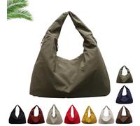 Luna Lush Bag, Maison Ginza Luna Lush Bag, Large Nylon Shoulder Bags, Slouchy Tote Handbags Men Women (Green)