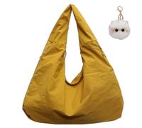 Luna Lush Bag, Maison Ginza Tote, Large Nylon Slouchy Tote Bag Men Women, Multi-Pocket Travel Waterproof (Yellow)